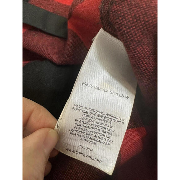 FjallRaven Canada Shirt Womens S Shacket Wool Blend Buffalo Plaid Red Comfort - Picture 7 of 9